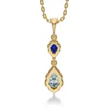 Zawieszka z diamentem i szafirem SBZ_003